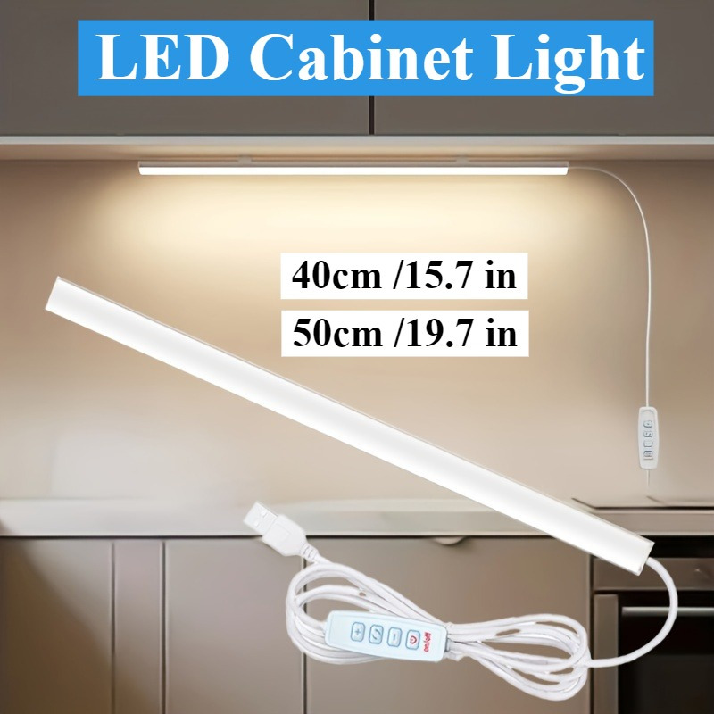 E-shop Magnetische LED-Schrankleuchte, LED Augenfreundliche Leselampe, USB-betriebene Druckknopf-Schalter-Wandleuchte, Drei-Farbtemperatur
