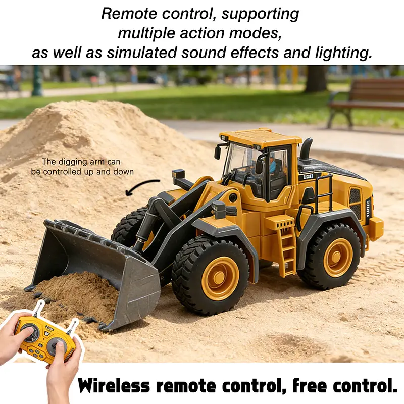 Excavadora De Control Remoto 1:24 Con Brazo Hidráulico | Juguete De Construcción Para Arena Y Tierra