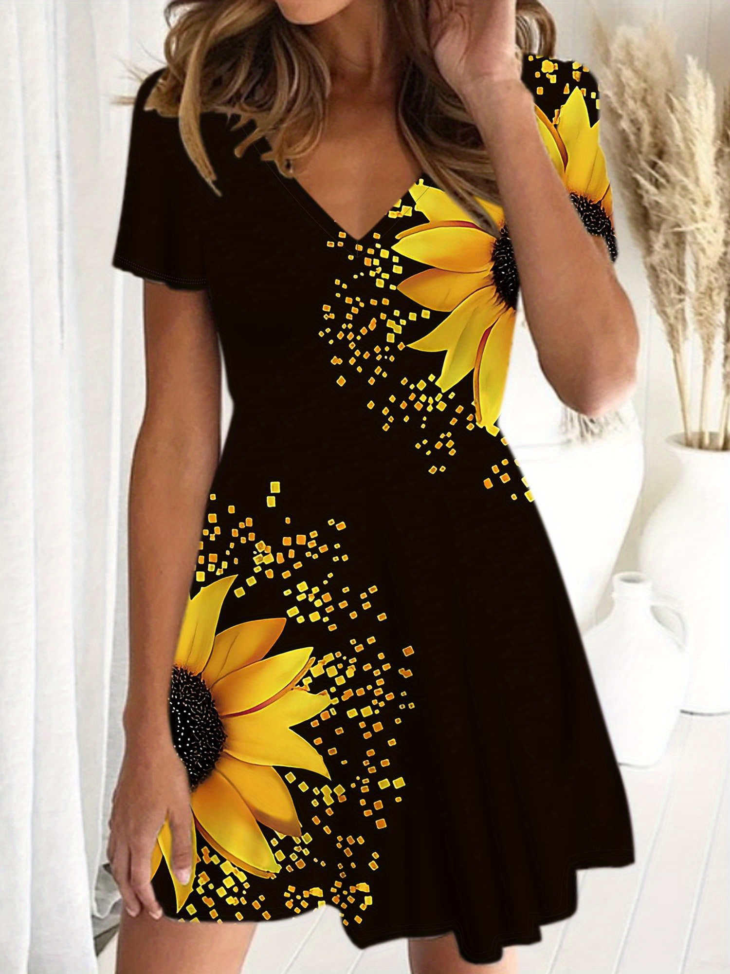 sunflower dresses for women sold on Temu United States