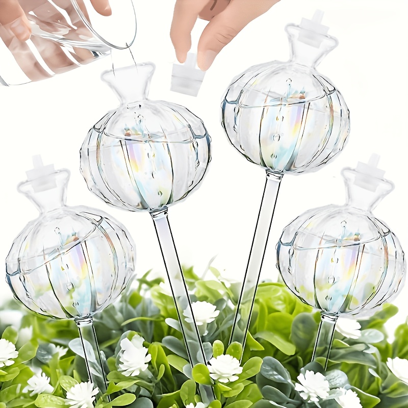 TEMU 4個セット 自己給水サボテンボール 屋内/屋外用 プラスチック製自動給水 サボテン用 植物水やりシステム バルコニーケア 水分補給