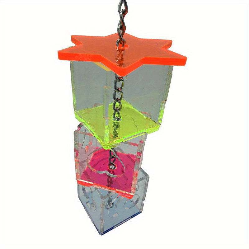 Image of Bird Acrylic Parrot Puzzle Training Bird Toys Bird Supplies Parrot Toys Bird Foraging Device Acrylic Parrot Puzzle Training Bird Toy Bird Supplies Equipment