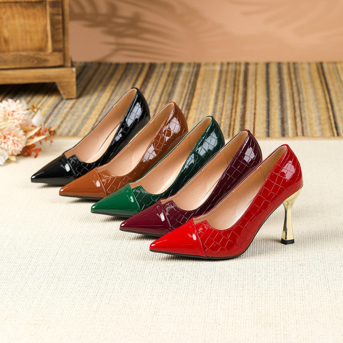 women green dress shoes sold on Temu United States