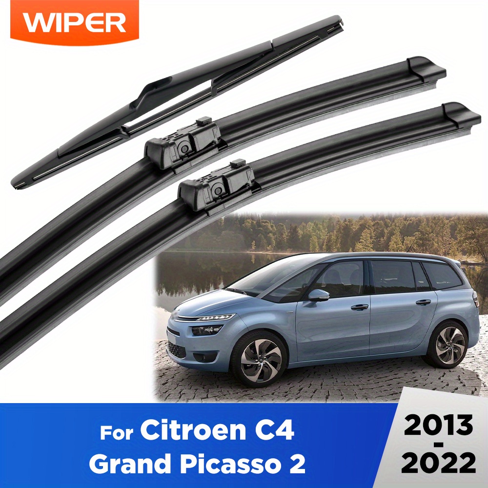 TEMU Lhd Front And Rear Wiper Blades Set For C4 Grand Picasso 2 2013-2022 Windshield Windscreen Window Brushes 30" 30" 12"