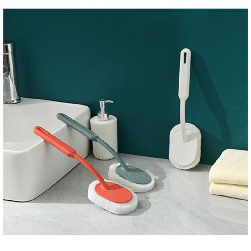 long handle sponge brush for deep cleaning bathtubs extended handle reaches tight spaces high elastic sponge head for easy foaming and stain removal soft material protects bathtub enamel household bathroom cleaning tool non   for   Product details 3