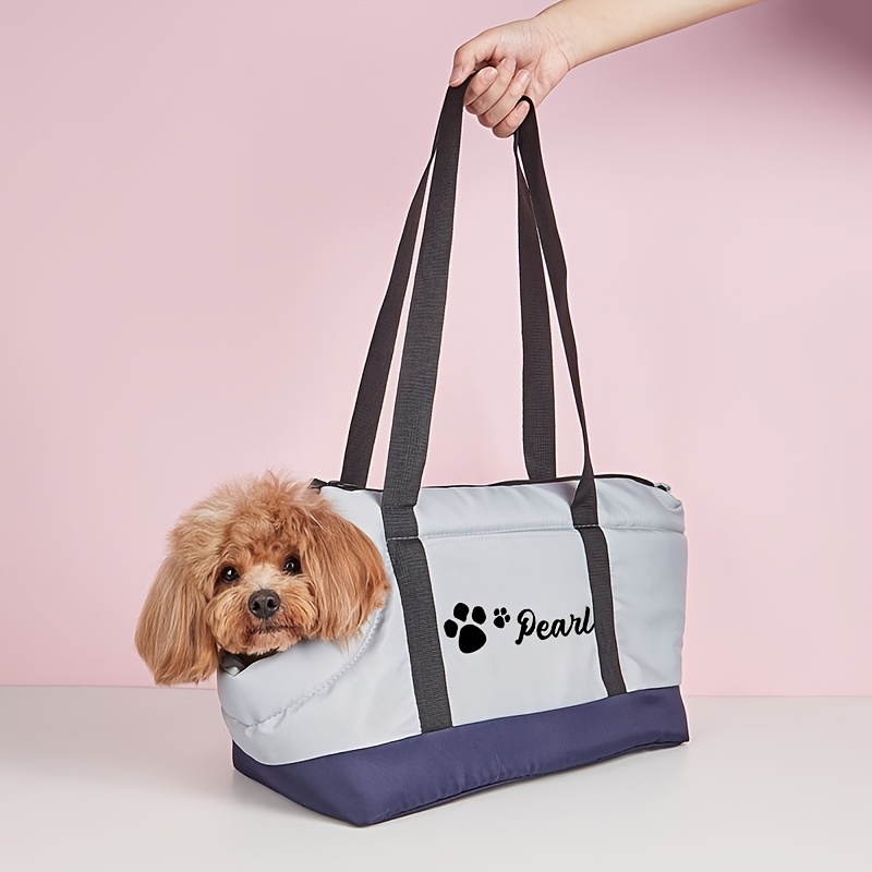 TEMU Customizable Pet Tote Bag- Large Capacity, Personalized With Your Or Dog's Name, Trendy And Versatile Design, With Your Feline Or Canine