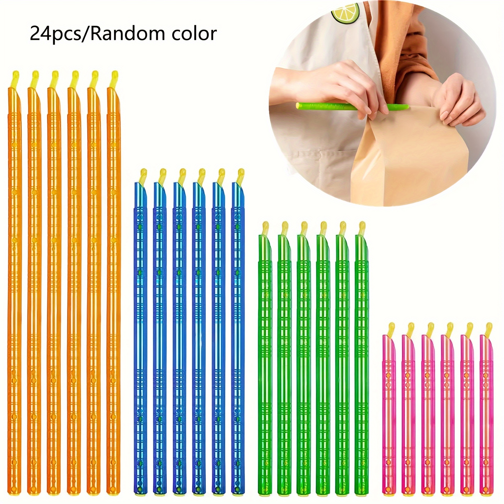 Image of 24pcs Bag Seal Clamp In Multiple Sizes: Keep , Bag Seal, And Storage And Organizing!(random Color)