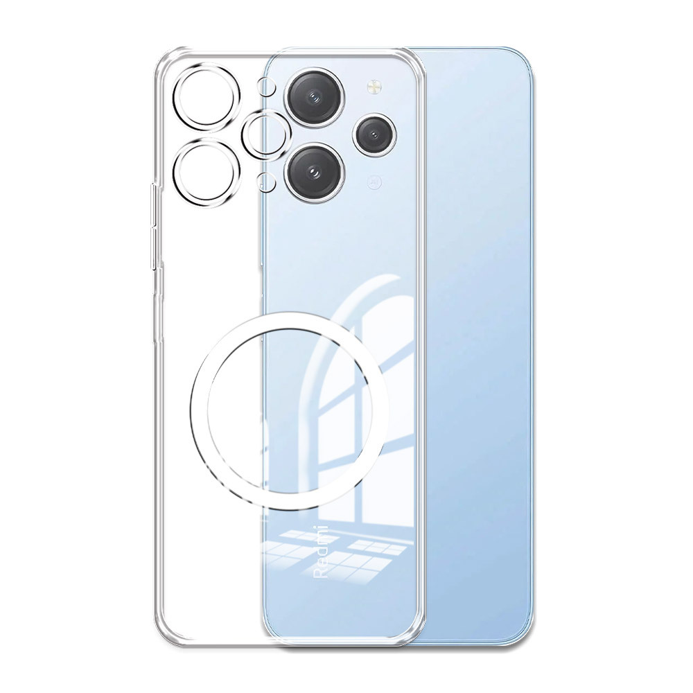 TEMU Phone Case - Compatible With Redmi 12 4g 5g High-definition Transparent Magnetic Tpu Phone Case For Xiaomi Redmi 12 4g 5g Protective Cover,