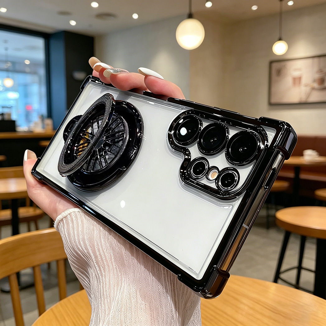 TEMU Phone Case: New Stress-relief Spinning Top Stand Phone Case, Suitable For Galaxy S26/s25/s24/s23/s22 Ultra/, Transparent Drop-proof Protective