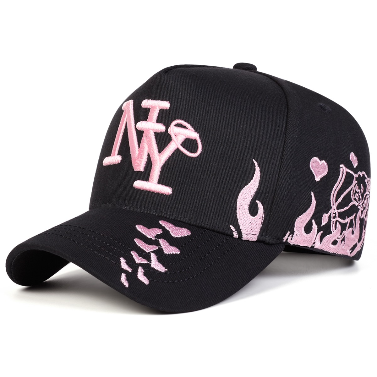 TEMU 1 Women's Ny Embroidered Baseball Cap, Adjustable Casual Hat, Suitable For Spring And Autumn Travel, , Beach Parties