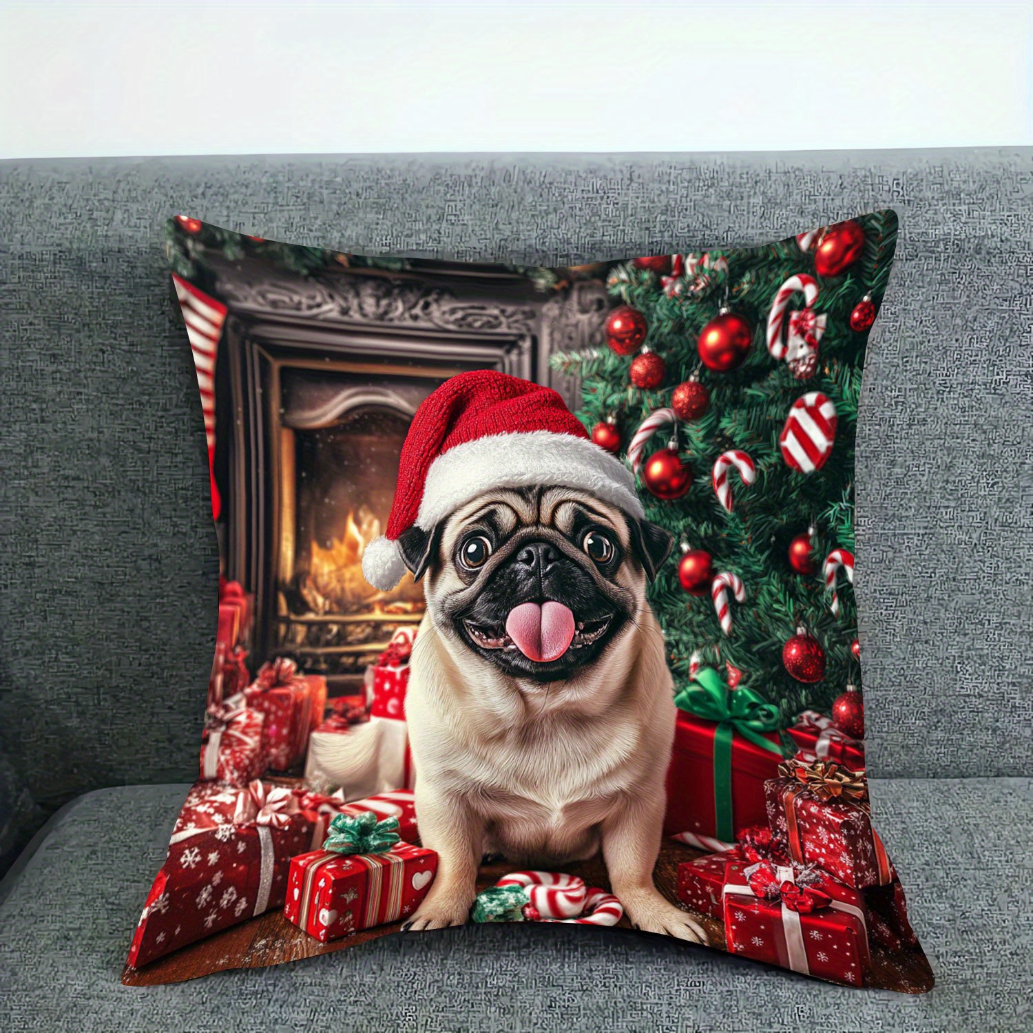 

1pc , Double- , , Zippered Polyester Decorative Pillowcase, , & For