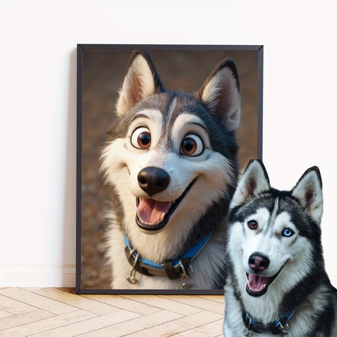 E-shop 2D Flach, 2D Flach, Personalisiertes Anime-Stil Foto Poster Kunst, Benutzerdefiniertes Haustier Karikatur Porträt, Verwandeln Sie Ihr Hundebild