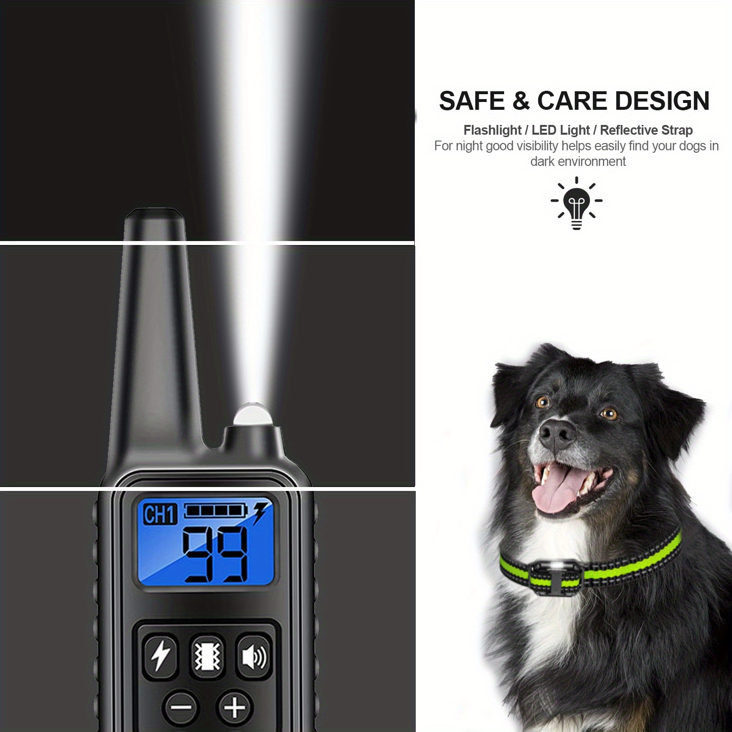 remote controlled electronic collar 2600   remote electric shock collar with 3   vibration   electric shock can   train all breeds of dogs Product details 3