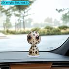 2D Flat, 1pc 360 rotating 2D flat acrylic decoration Polka Dot Sculpture with Exaggerated Eyes and Decorative Pattern Suitable for living room decoration, desktop decoration with base, , 2D Flat