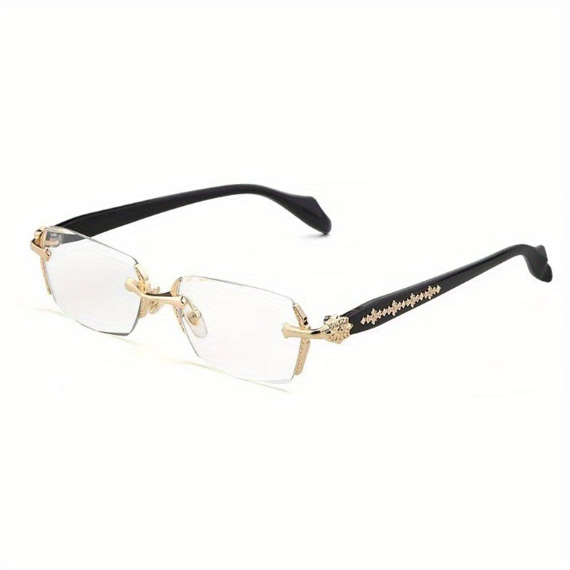 Fashion Rectangle Glasses For Women Men -light Rimless Clear Eyeglasses