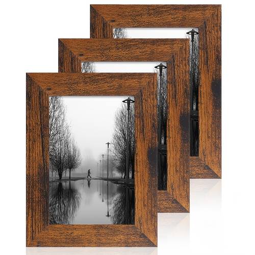 imagen del artículo set de 3 piezas - marco de fotos pequeño, soporte para exhibición de fotos, para escritorio y exhibición en pared, marco de fotos estilo vintage