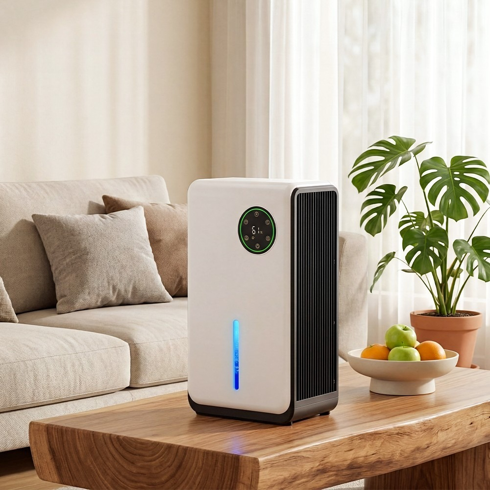 TEMU 2l High Efficient Portable Dehumidifier, Safe Auto Shut , Lightweight Quiet Moisture Eliminator For Bedroom Indoor Space