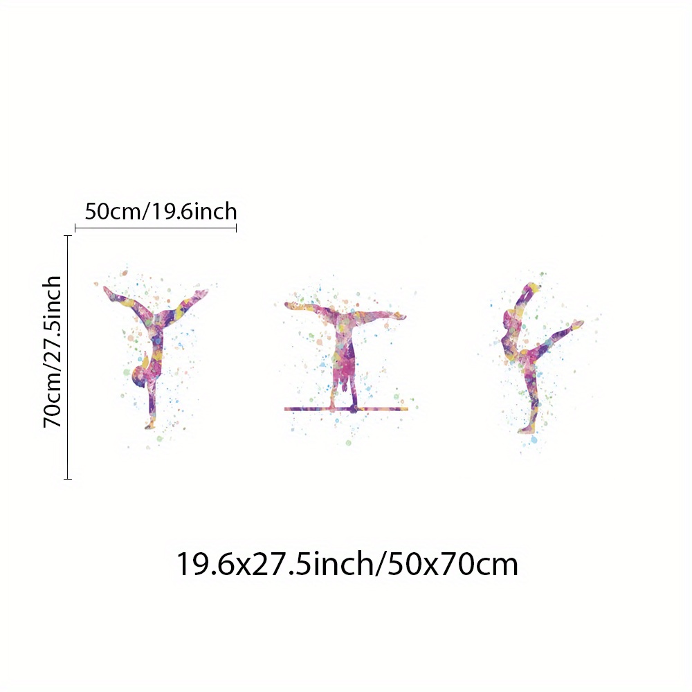 TEMU 3pcs Unframed Colorful Wall Art, Silhouette Art Wall Art, Design Art Prints, Dynamic Canvas Print, Dance And Movement Canvas Artwork, Abstract