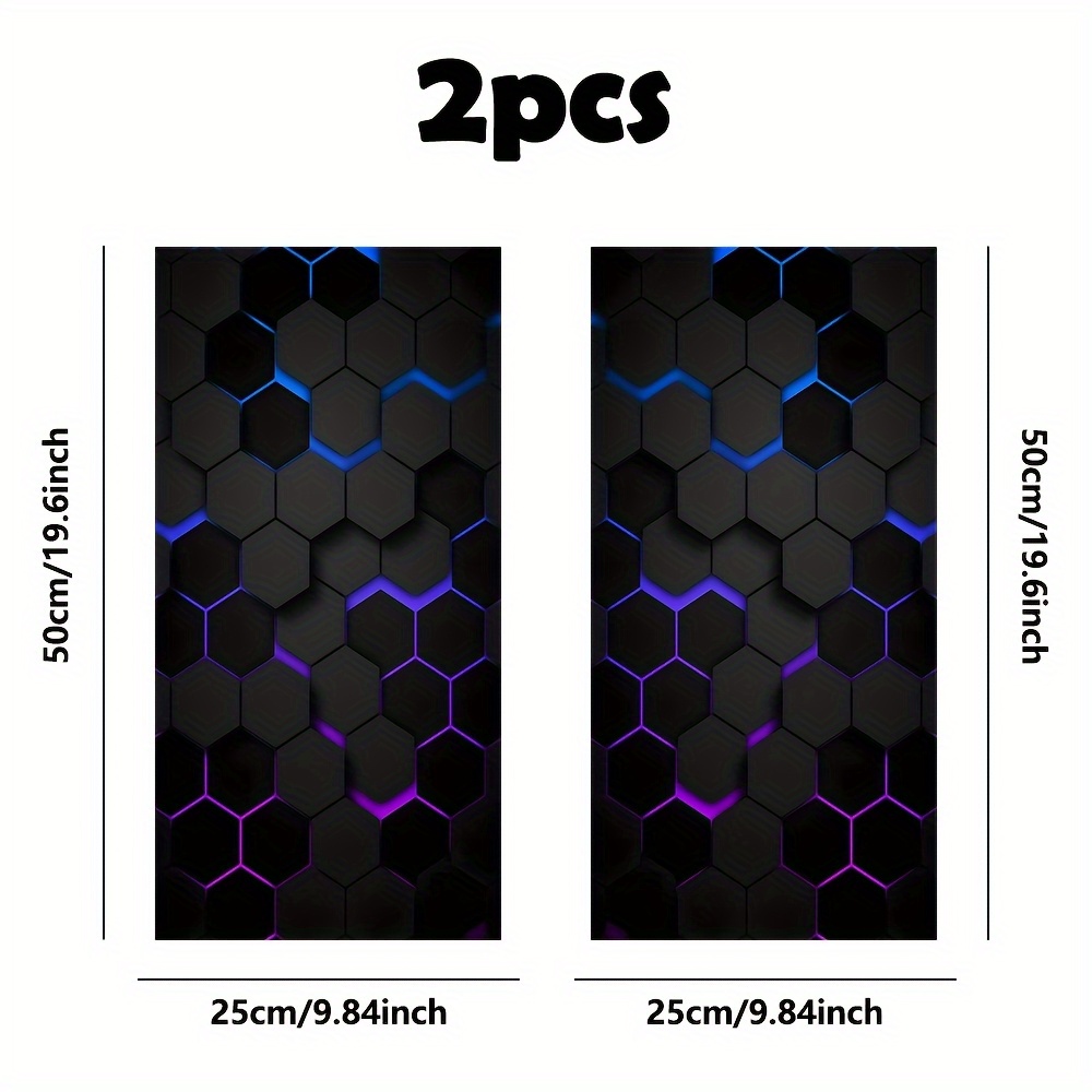 2pcs Self-adhesive Space Theme Rectangular Stickers, For Front B-pillar, Doors, Plastic, Glass, Metal, Ceramics - Single Use, Scratch-proof Car Parts