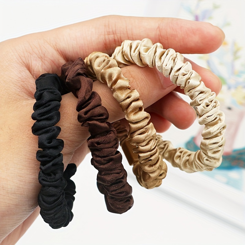 100pcs Satin Elastic Hair Scrunchies for Thick Hair
