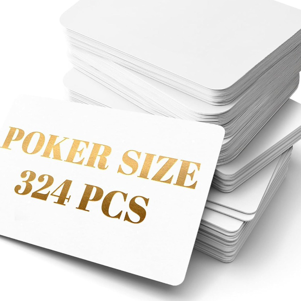 TEMU 324pcs Blank Poker Cards 2.5 X 3.5 Inch, Blank Playing Cards For Games, Learning Flashcards, Note Writing And Hand Drawing