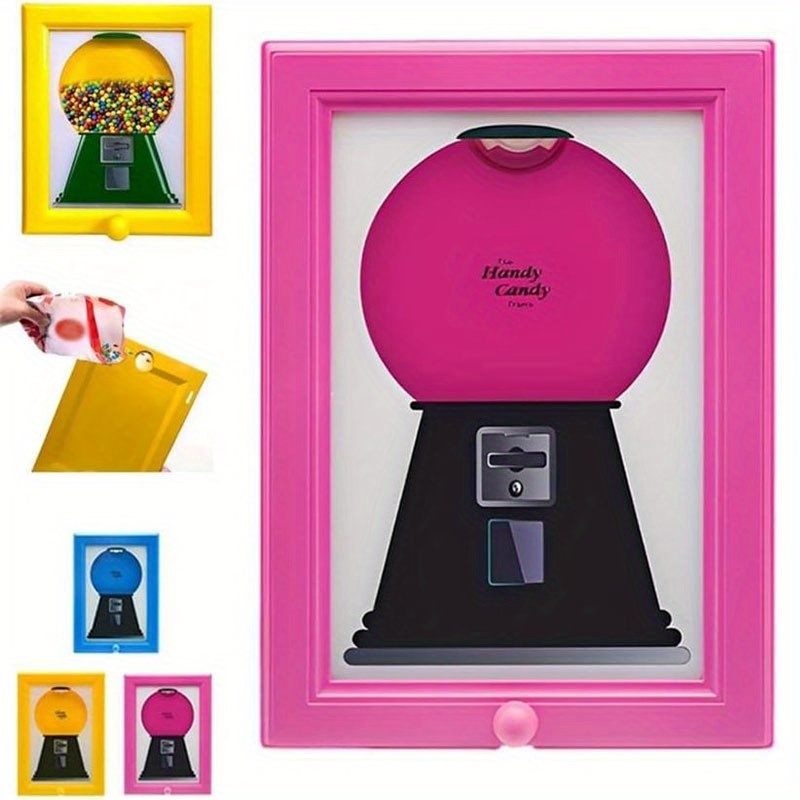 Vintage   Machine Photo Frame - Wall-Mounted   with Clear Viewing Window, Pink Retro Design for Home Decor, Birthday & Holiday Gifts, Holds Candies, Nuts,   Treats, Durable Acrylic Construction, Candy  ,   Design, Sturdy Construction, Gift  , Rare Vintage   Photo Frame  , Hang on Wall