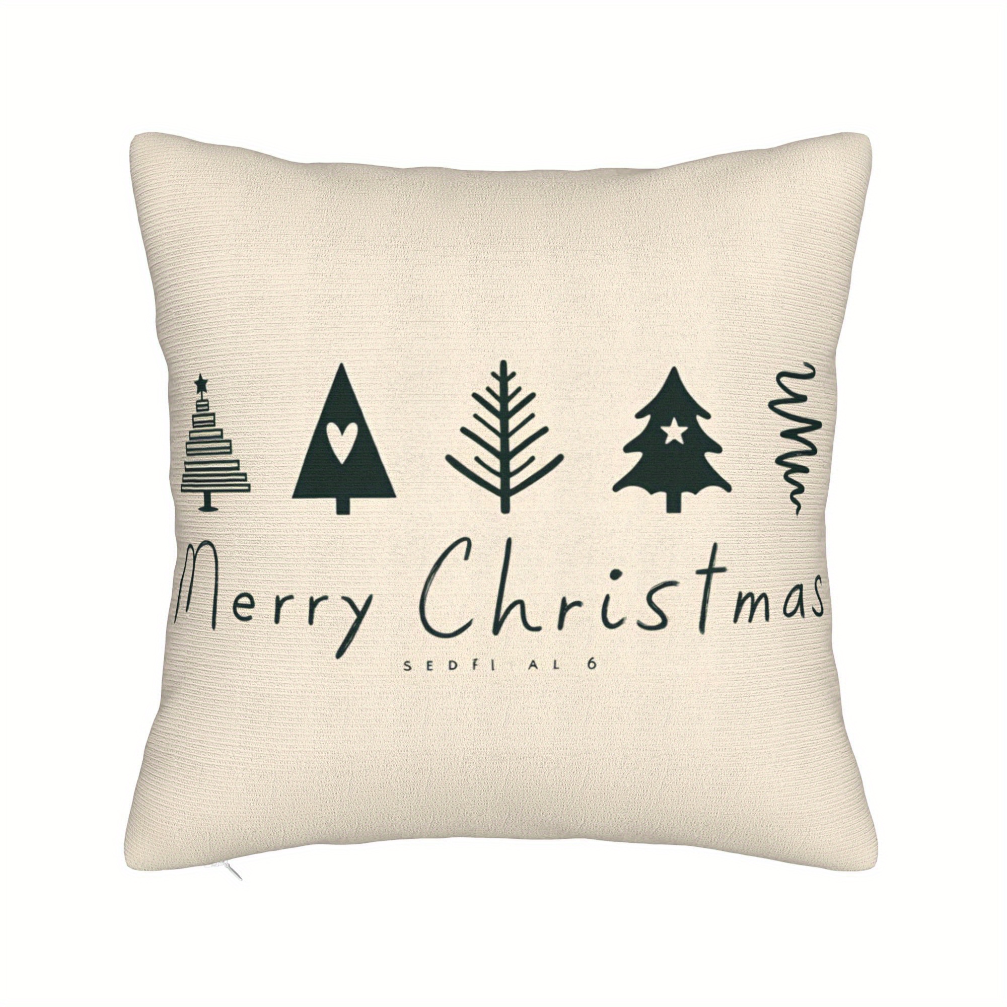 vintage christmas tree cushion cover soft durable machine Temu