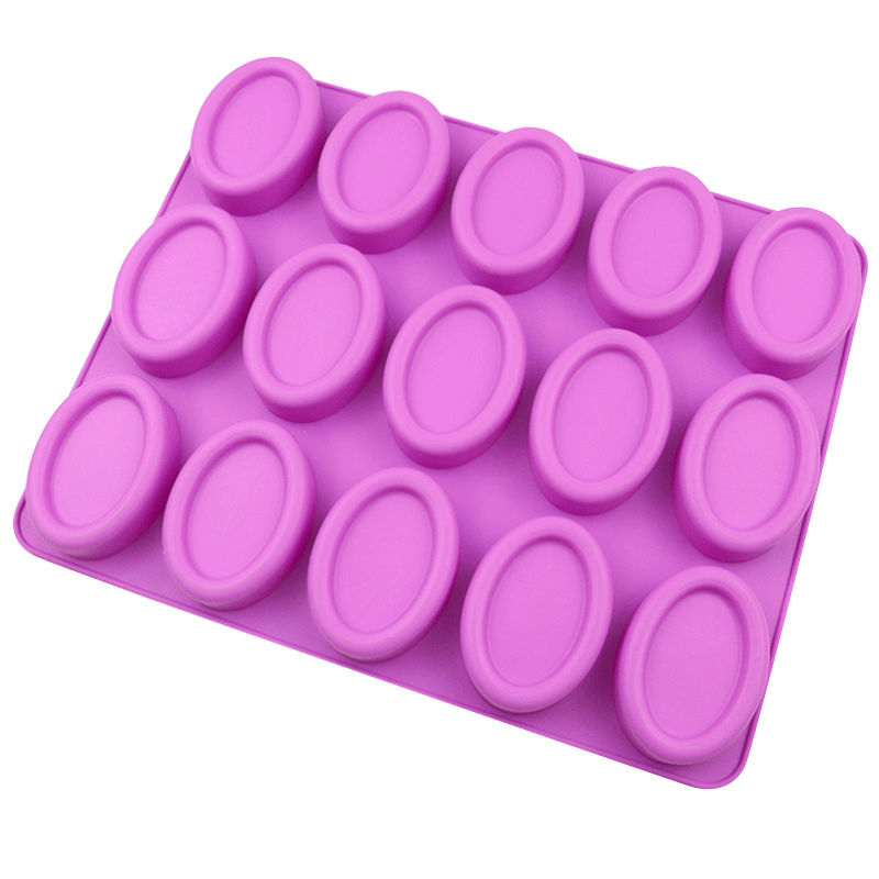TEMU 1pc Durable Oval Soap Mold, 15-cavity Soap Making Mold, Handmade Craft, Suitable For Soap Making And Candle Making - Perfect Gift For And