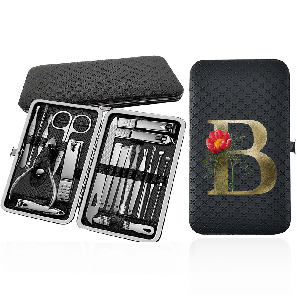 19pcs Professional Nail Clipper Set with Care Tools