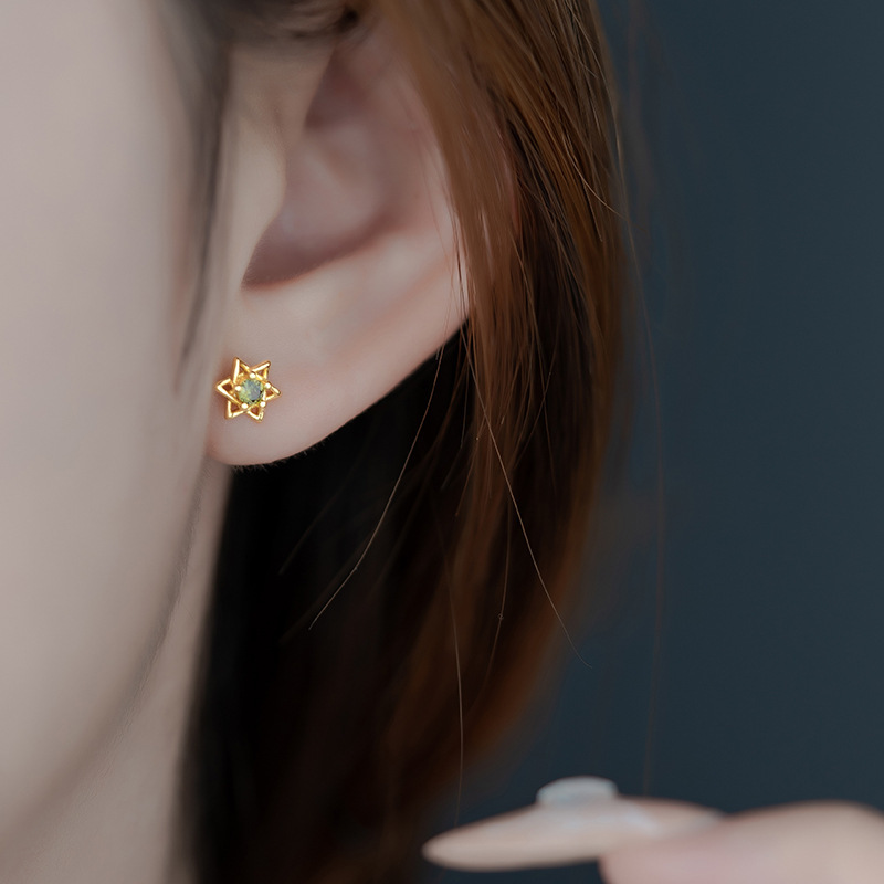 Star Rhinestone Stud Earrings - Minimalist Daily Wear