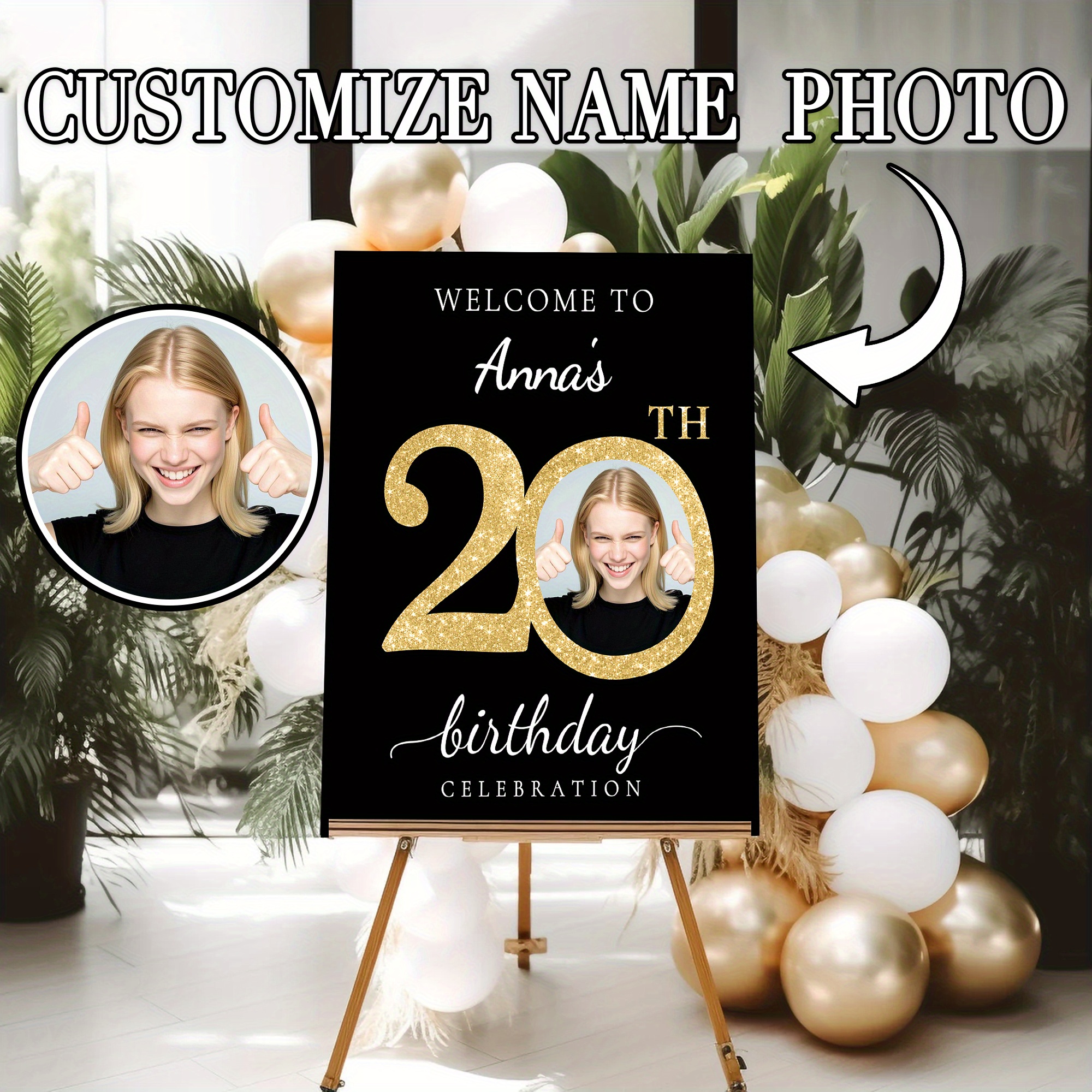 custom birthday party welcome sign personalized plastic decorative sign   photo   10th 50s 60s retirement birthday party entrance garden decoration