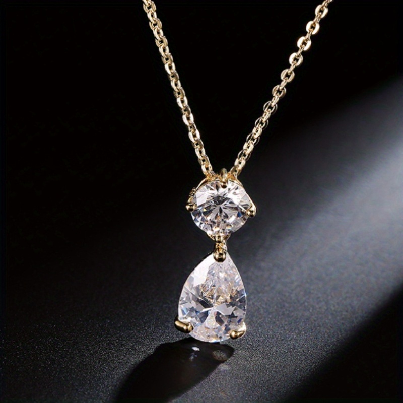Image of This Elegant And Versatile Pendant Necklace Features A 1.5 Carat Teardrop-shaped Moissanite Set In S925 Silver, Making It A High-quality Piece Of Jewelry For Women. Use, Special Occasions