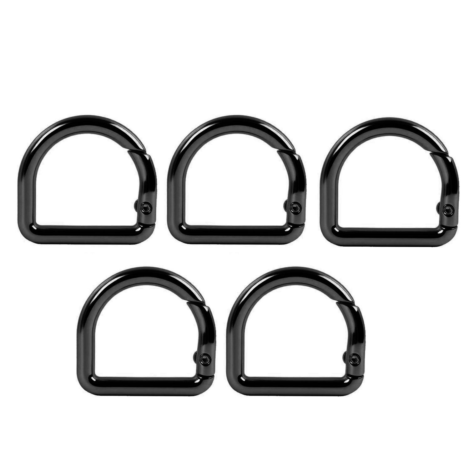 E-shop 5 Stück D-Ring Federhaken Clips, Schnellverschluss-Design für Geldbörsenriemen, Gürtel, Handtaschen, Rucksäcke, Portemonnaieherstellung, DIY