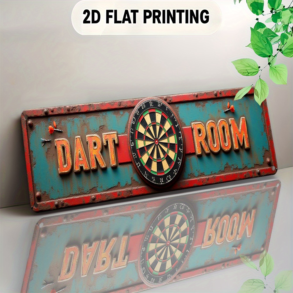 E-shop 2D-flaches, Vintage-Dartschild aus Holz, geeignet für Zuhause, Bar, Büro, für Männerhöhle – einfach aufzuhängendes Wand-/Tischspielbrett mit