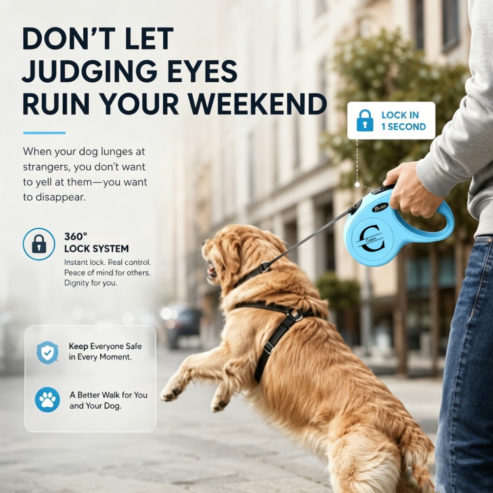 Retractable Dog Leash with Custom Letter Design