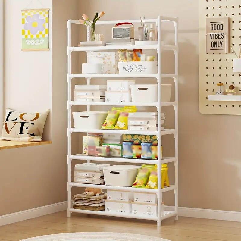 TEMU 7-tier Large Capacity Storage Rack, Multi-functional Storage Rack, Easy Shoe Rack - Easy To Assemble, Durable, Perfect For Home And Dormitory,