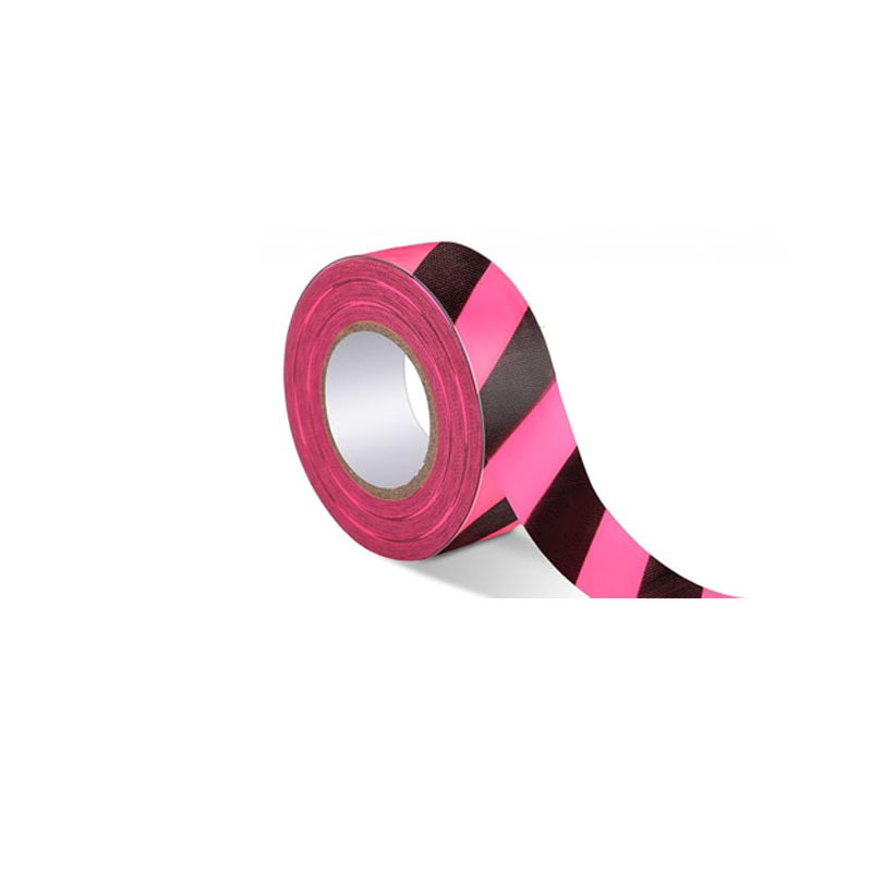 TEMU 1pc 984.25 Inch Pink And Black Striped Caution Tapes, Adhesive-free Striped Marking Tapes, Suitable For Hunting, Hiking, Gardens, Hazardous