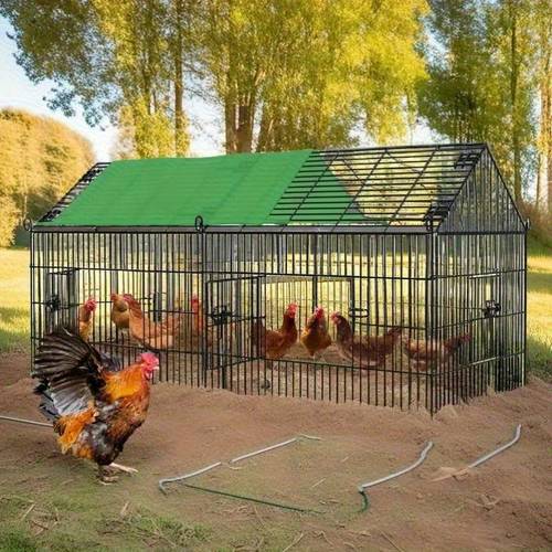 71x29x29 polegada coop dobrável detachável com capa de chuva, porta de segurança e ventilação de malha de fio para exterior, animais de , adequado para s, , área de durável para animais de estimação, de atividades espaçoso, para agricultores