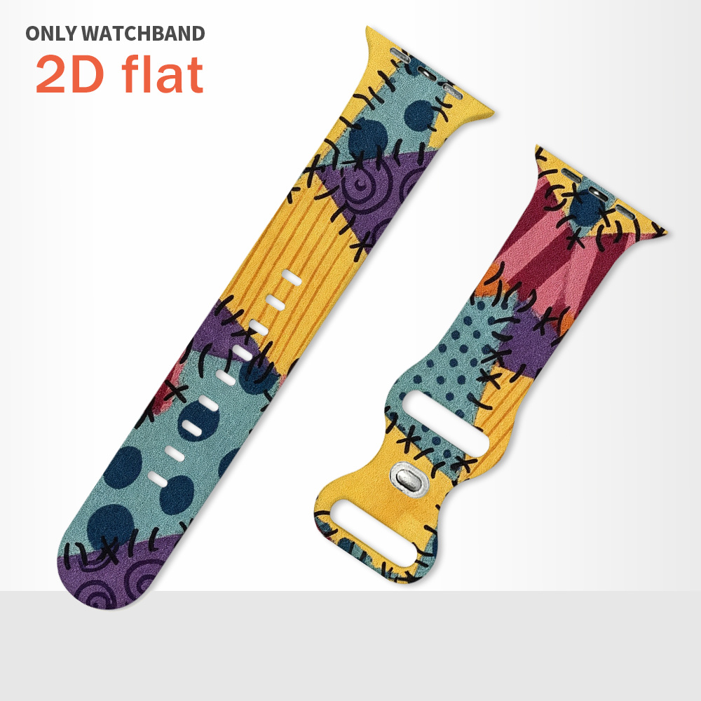 TEMU 2d Flat Printed Colorful Band Compatible With Watch /2/3/4/5/6/7/8/9/10/11 & Se, For 38/40/41/42/44/45/46mm Watch Sizes, -resistant Unisex Band