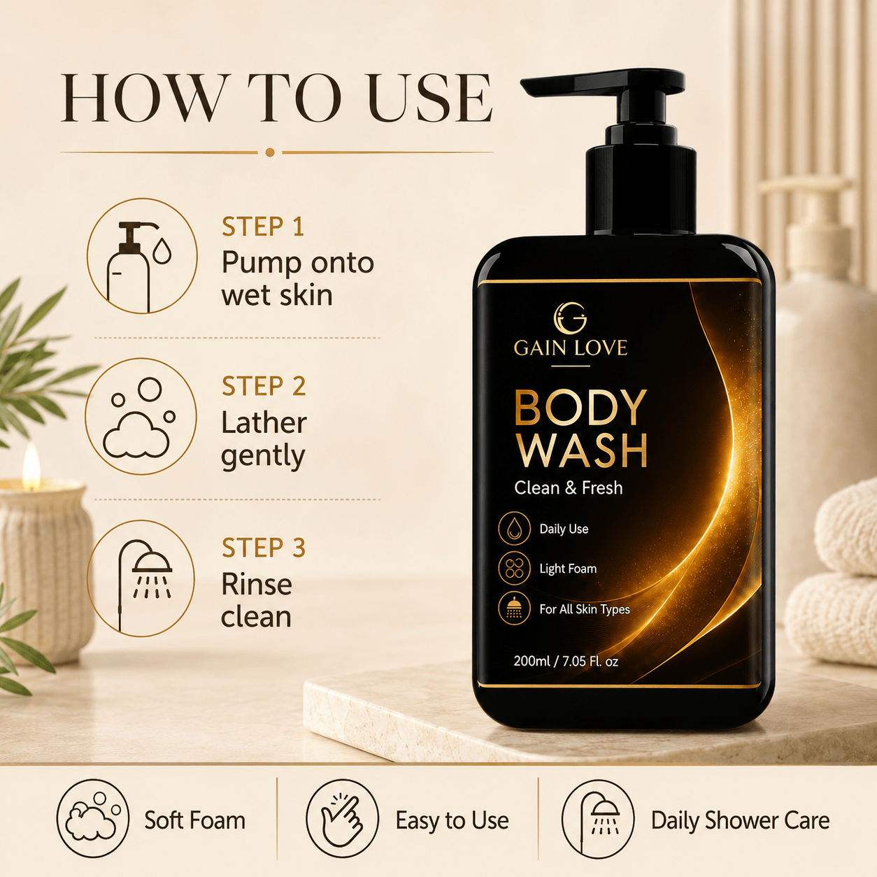 Hydrating Bath Shower Gel Rich Foam Body Wash Feel Suitable For Daily Bathroom Supplies