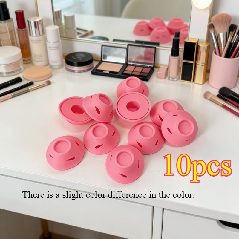 TEMU 10pcs Reusable Soft Curling Brushes, Gentle Heatless Curlers, Short And Long Sizes, Suitable For All Hair Types, Heatless Styling For Home Use,