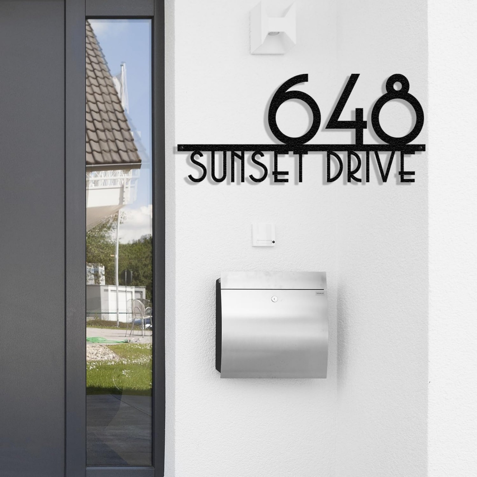Custom Metal House Number Sign - Modern Outdoor Address Plaque with Street Name, Wall Art Decor - Unique Handmade New Home Gift by Briartw