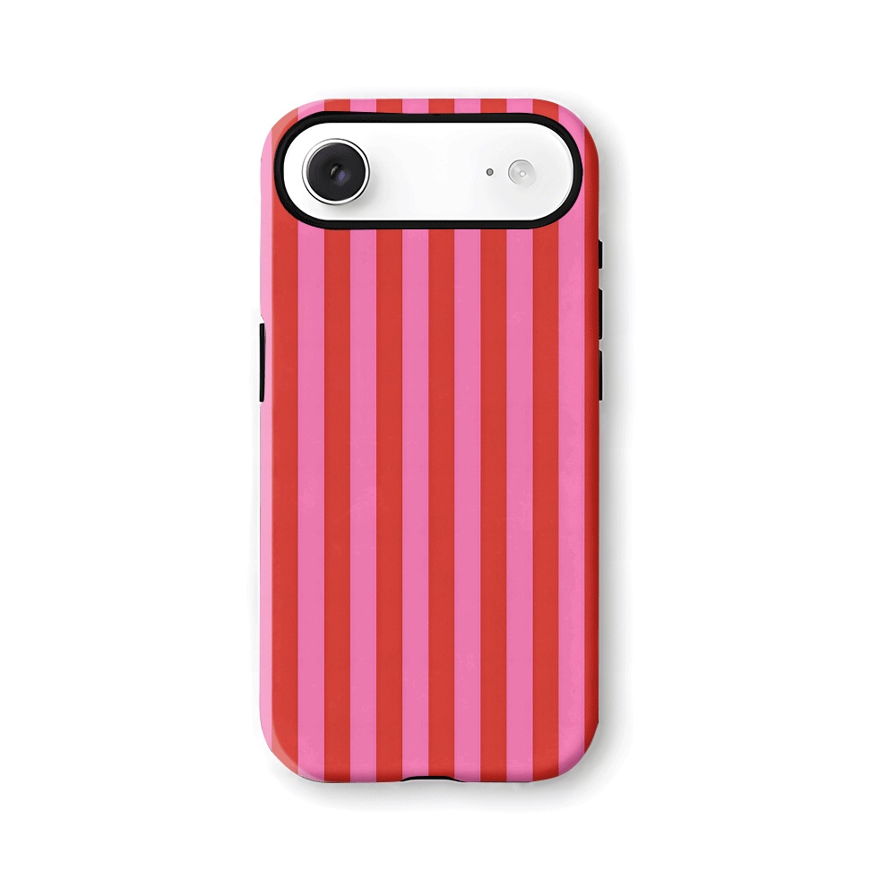TEMU Phone Case: A Stylish -one Phone Case With A Christmas-themed Design Featuring Pink And Red Stripes. This Sturdy And Durable Shockproof Phone