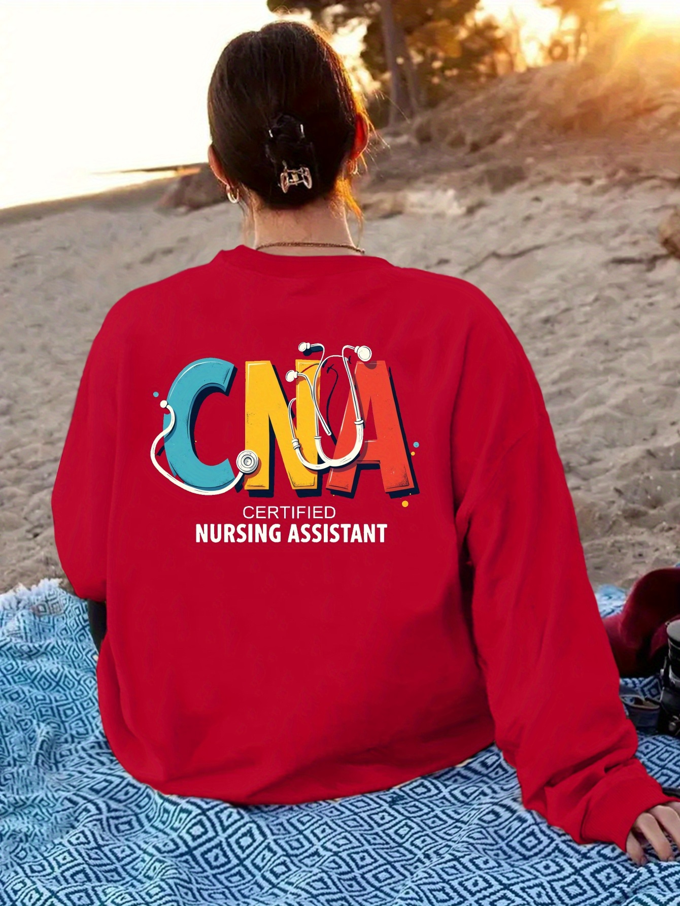 women's sweatshirt letter print Temu Mauritius