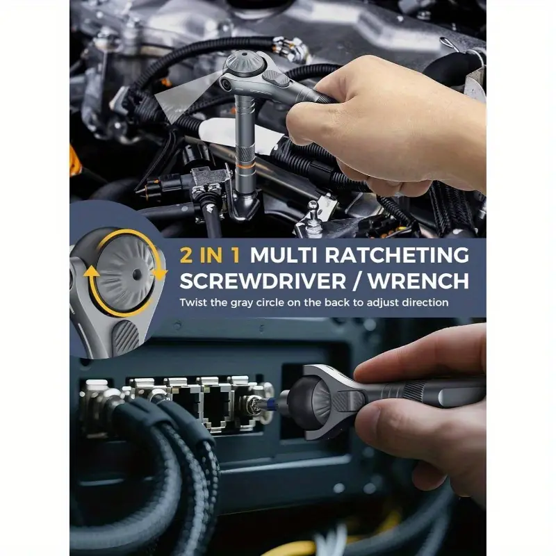 40-in-1 heavy-duty ratchet screwdriver set with magnetic mechanism, 45-tooth ratchet & s2 steel construction - 14-speed/ torque settings, ergonomic grip, compact case with bit storage - ideal for automotive, home, electronics repair (cordless tool compatible, no power required) - 40 bits, system, durable s2 steel, versatile for diy &, screwdriver all in one, multi tool screwdriver, compact screwdriver set, mini screwdrivers, Product details 2