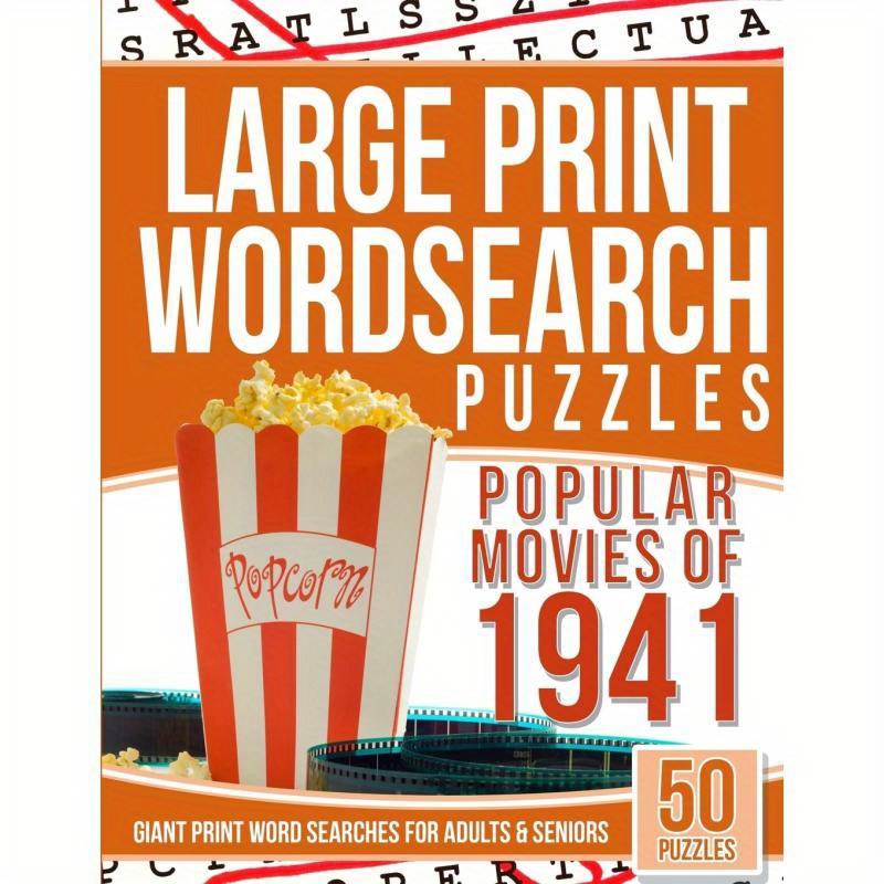 TEMU Large Print Wordsearches Puzzles Popular Movies Of 1941