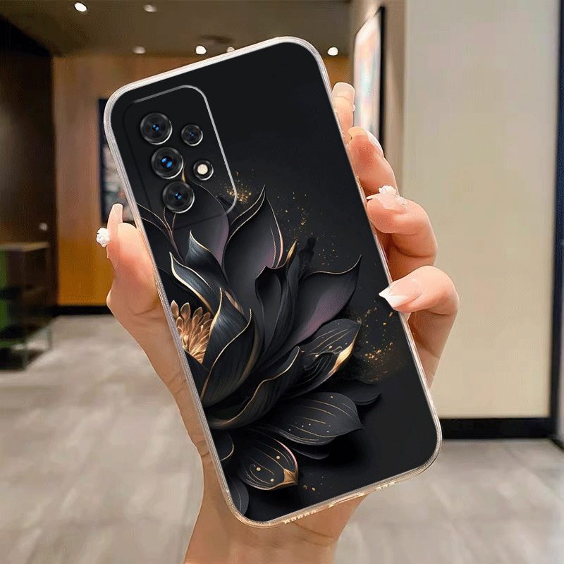 TEMU Lotus Clear Phone Case A72 A70 A71 A73 5G A53 5G A52 A51 A50 A55 A54 A42 5G A41 A34 A33 A32 5G A31 A25 A23 A22 5G A21S A21 A15 A14 A13 5G A12
