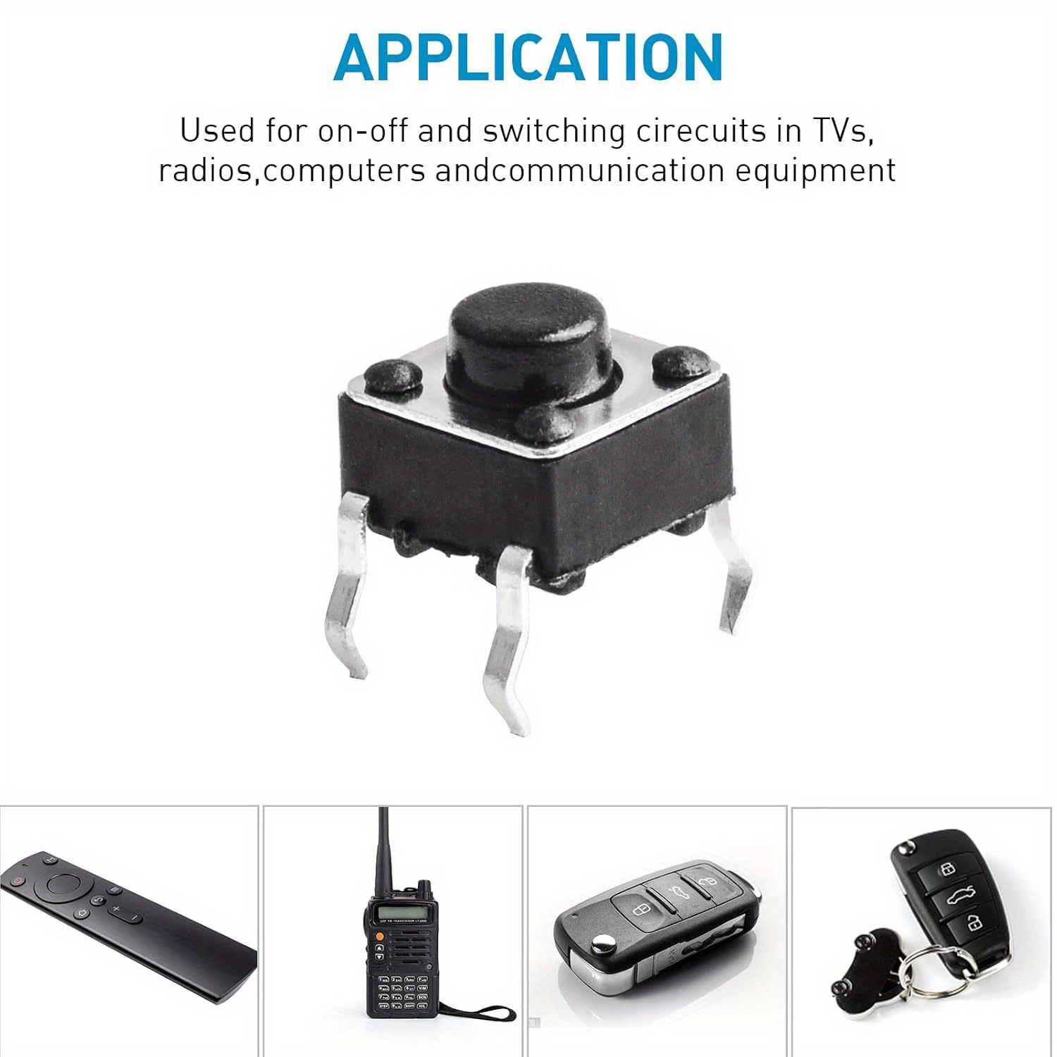 100 Stück Mini Tact Schalter 6x6x6mm - Micro Drucktaster Für Elektronik Projekte