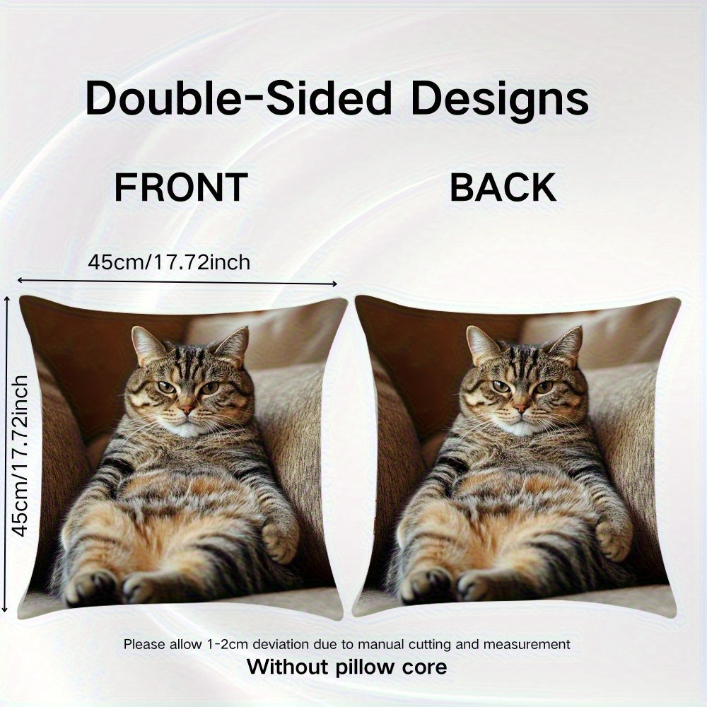 1  72x45 72cm contemporary   throw pillow cover double sided print zipper closure hand wash only polyester for living room bedroom sofa home decor cat pillow bedroom accessory relaxed   smooth texture fabric Product details 0