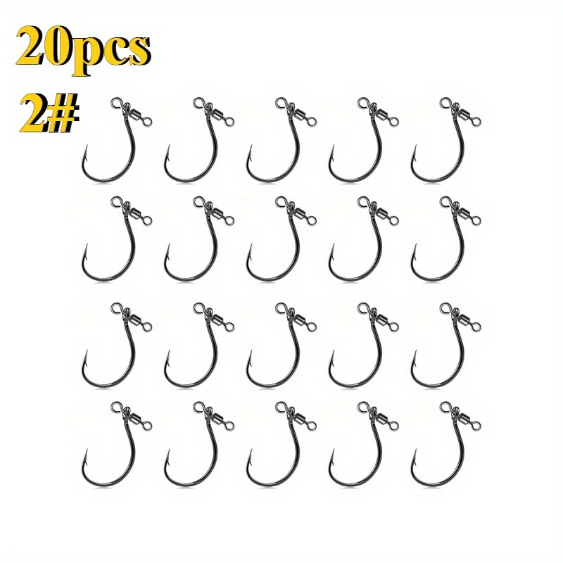 Image of 20pcs Drop Shot Hooks With Swivels, Worm Hooks-suitable For , Perch, Catfish-freshwater And Saltwater Lure Fishing Accessories