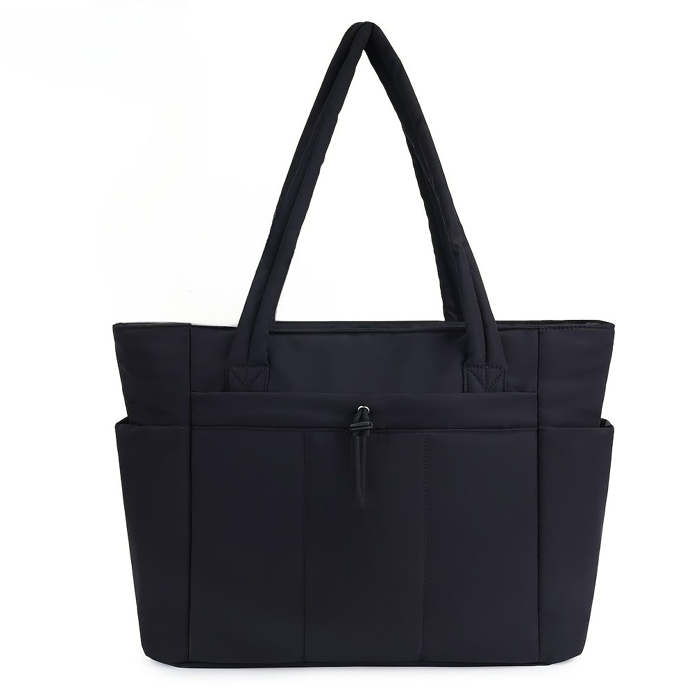 TEMU Sac matelassé pour femmes, sac à main à bandoulière pour ordinateur portable de grande capacité et tendance avec fermeture éclair, sac de voyage